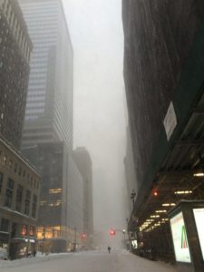 New York during the winter blizzard in January 2016